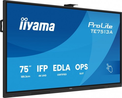 Monitor 75 cali TE7513A-B1AG INFRARED, 40pkt, IPS, 4K, 7H, 450cd/m2, WiFi, USB, ANDROID 14, Google EDLA, 2x20W, uchwyt ścienny