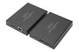 Przedłużacz / Extender KVM HDMI+USB 150m po kat.5e UTP/IP 1080p FHD 60Hz audio (zestaw)
