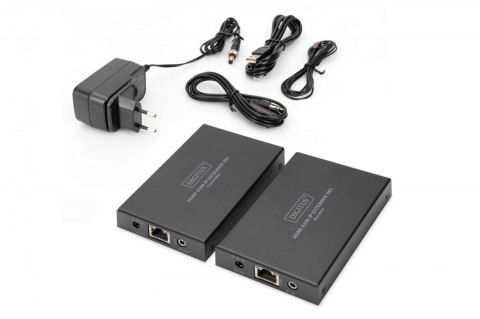 Przedłużacz / Extender KVM HDMI+USB 150m po kat.5e UTP/IP 1080p FHD 60Hz audio (zestaw)