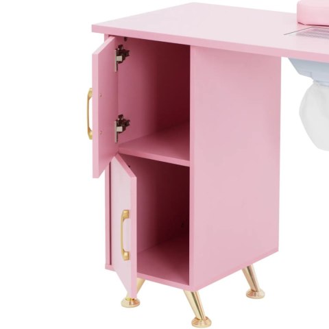 Biurko kosmetyczne z pochłaniaczem podpórką 120 x 45 x 80 cm - różowo złote