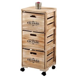 Drewniana komoda na kółkach z szufladami 82 cm