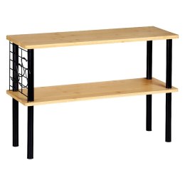 Dwupoziomowa półka kuchenna z bambusa i metalu 55 cm