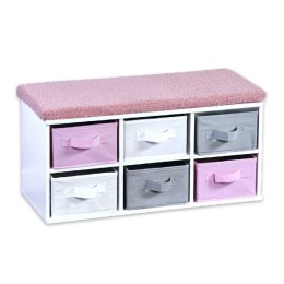 Ławka dziecięca z pojemnikami Pink 68 cm