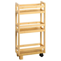 Wąski regał bambusowy na kółkach 74 cm