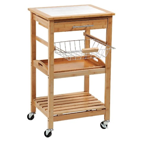 Wózek kuchenny z koszykiem i tacą 81 cm