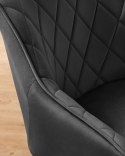 Czarne welurowe krzesło do jadalni