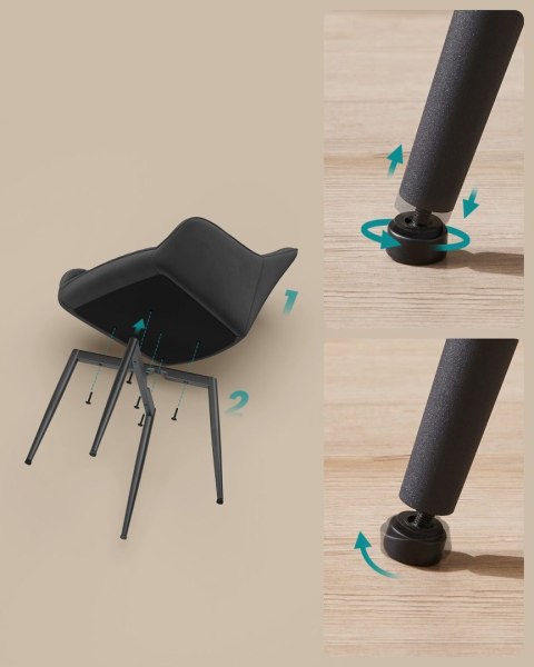 Czarne welurowe krzesło do jadalni