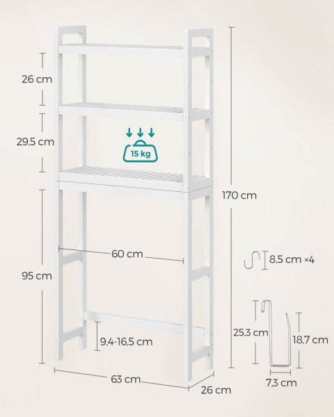 Bambusowy regał łazienkowy nad toaletę