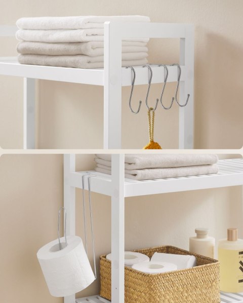 Bambusowy regał łazienkowy nad toaletę