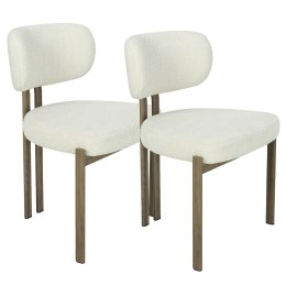 2 krzesła tapicerowane ARLO drewno białe