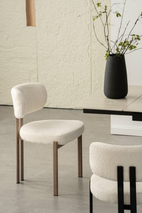 2 krzesła tapicerowane ARLO drewno białe