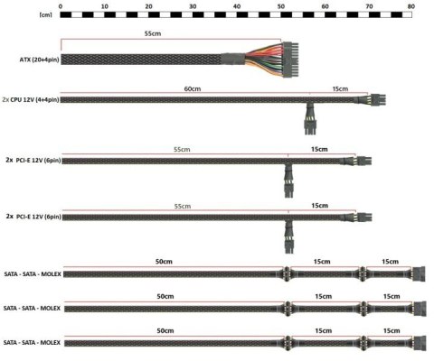 Zasilacz ATX Raptor 800W Bronze 80+, Single Raill, DC-DC Zasilacz spełnia wymagania norm 80 PLUS Bronze, Stabilna moc ciągła 800