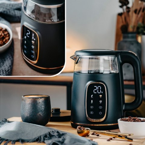 Czajnik 1,7l wyświetlacz LED, regulacja temperatury AD 1305 czarno-złoty