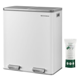 Kosz na śmieci komory 2 x 30 L biały