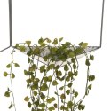 Roślina sztuczna zwisająca szary stelaż Nowoczesna kształt heksagonu, kwiaty wykonane z wysokiej jakości tworzywa sztucznego, me