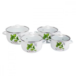 Zestaw garnków 8 elementów Emaila Bazylia DO-0152