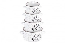 Zestaw garnków 8 elementów Emaila Gałązka DO-5012