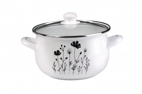 Zestaw garnków 8 elementów Emalia Łąka DO-145