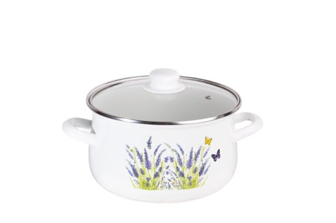 Zestaw garnków 8 elementów Emalia Lawenda DO-5005