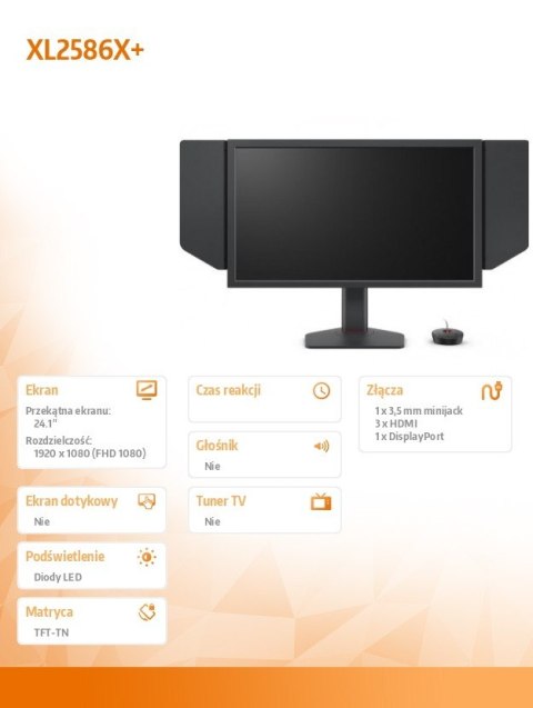 Monitor XL2586X+ LED 1ms/12MLN:1/HDMI/GAMING