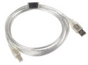 Kabel USB 2.0 AM-BM 5M Ferryt przezroczysty