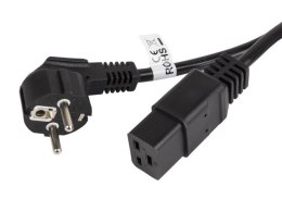 Kabel zasilający CEE 7/7 - IEC 320 C19 16A VDE 1.8M czarny