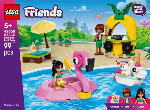 Klocki Friends 42658 Impreza na basenie z jednorożcem i flamingiem