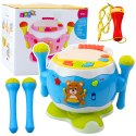 Bębenek Dla Dzieci Muzyczny Interaktywny Światła Dźwięki Niebieski