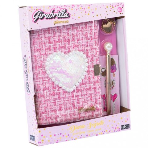 Pamiętnik tweedowy z cekinowym serduszkiem