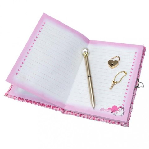 Pamiętnik tweedowy z cekinowym serduszkiem