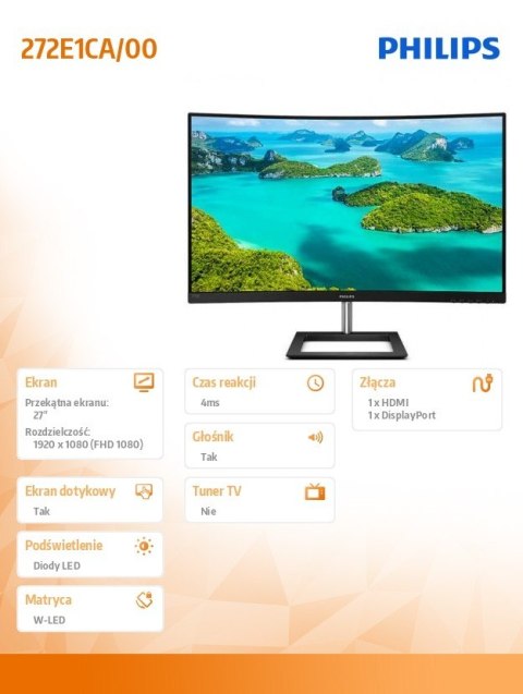 Monitor 272E1CA 27 cali Curved VA HDMI FreeSync