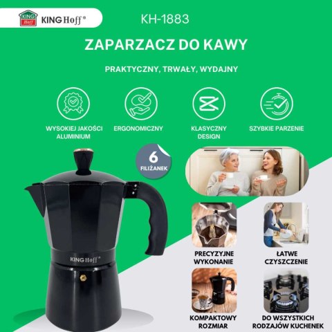 KAWIARKA ZAPARZACZ DO KAWY 300ml KINGHOFF KH-1883 INDUKCJA