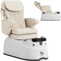 Fotel podologiczny do pedicure z funkcją masażu brodzikiem - kremowy
