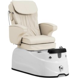 Fotel podologiczny do pedicure z funkcją masażu brodzikiem - kremowy