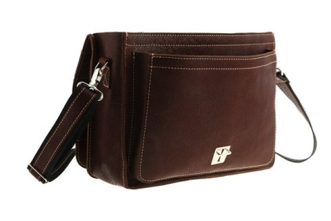 Skórzana torba na ramię teczka TC5 BROWN