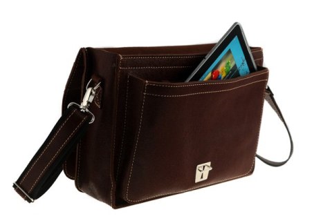Skórzana torba na ramię teczka TC5 BROWN