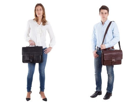 Skórzana torba na ramię teczka TC5 BROWN