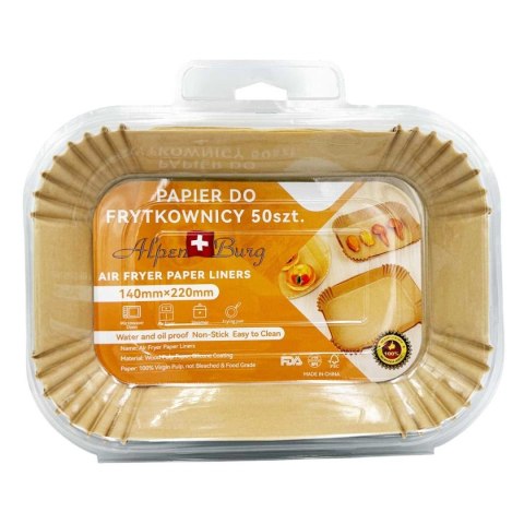 WKŁAD PAPIEROWY DO FRYTOWNICY PROSTOKĄTNY 22x14cm 50szt. ALPENBURG