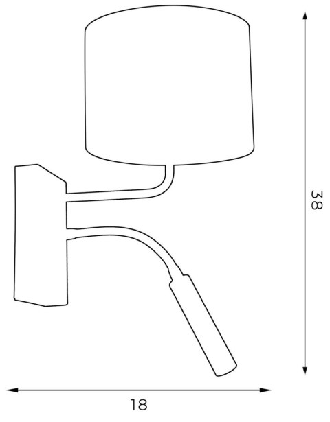 Kinkiet ARDEN Czarny Złoty Abażur 1xE27+G9