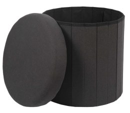 Okrągła pufa ROUNDO ze schowkiem czarna