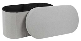 Owalna pufa LUNO ze schowkiem szara