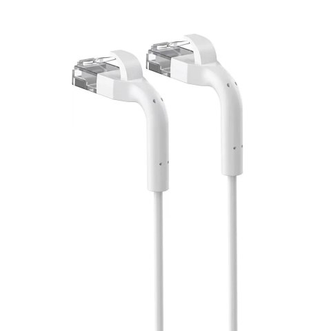 Patchcord kat.6a U/FTP 1Gbps miedź kabel sieciowy skrętka, łamana końcówka 0.5m biały