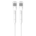 Patchcord kat.6a U/FTP 1Gbps miedź kabel sieciowy skrętka, łamana końcówka 0.5m biały