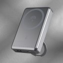 Powerbank K28 10000mAh z MagSafe z metalową obudową i podstawką PD 22.5W - szary