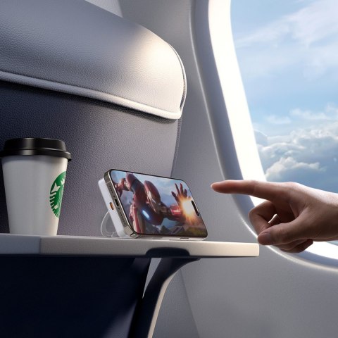 Powerbank K28 10000mAh z MagSafe z metalową obudową i podstawką PD 22.5W - szary