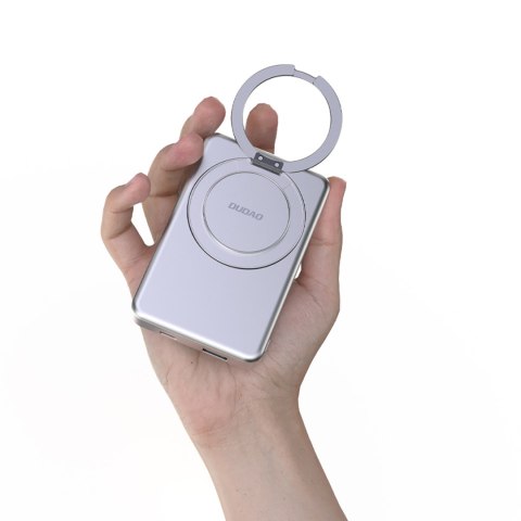 Powerbank K28 10000mAh z MagSafe z metalową obudową i podstawką PD 22.5W - szary