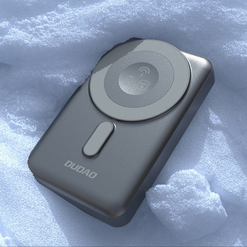 Powerbank K29 10000mAh MagSafe metalowa obudowa podstawka kable USB-C iPhone Lightning PD 20W - szary