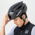Kask rowerowy z szybką odpinanymi okularami z filtrem UV unisex - czarno brązowy