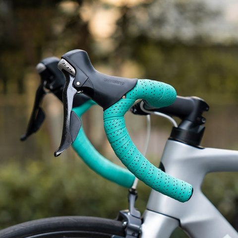 Owijka na kierownicę rowerową z PU wzór Velour - brązowa