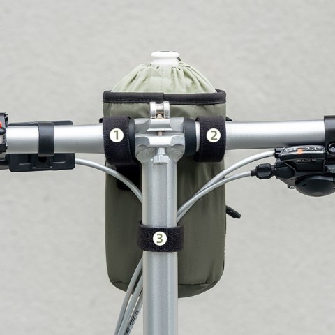 Torba turystyczna rowerowa na butelkę bidon z paskiem na ramię 1l - zielona